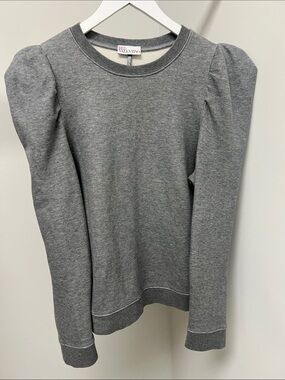 RED Valentino Gray Puff-Sleeve Sweatshirt